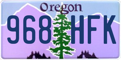 OR license plate 968HFK