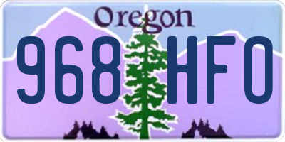 OR license plate 968HFO