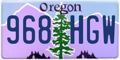 OR license plate 968HGW