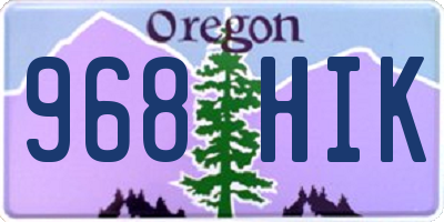 OR license plate 968HIK