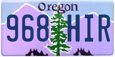 OR license plate 968HIR