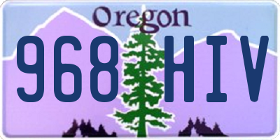 OR license plate 968HIV
