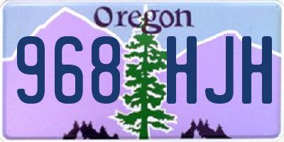 OR license plate 968HJH