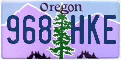 OR license plate 968HKE
