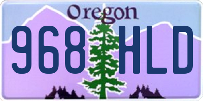 OR license plate 968HLD