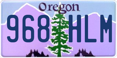 OR license plate 968HLM
