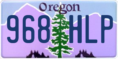 OR license plate 968HLP