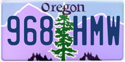 OR license plate 968HMW