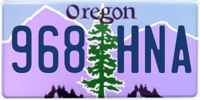 OR license plate 968HNA