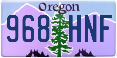 OR license plate 968HNF