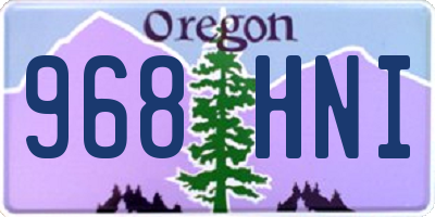 OR license plate 968HNI