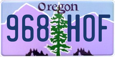 OR license plate 968HOF