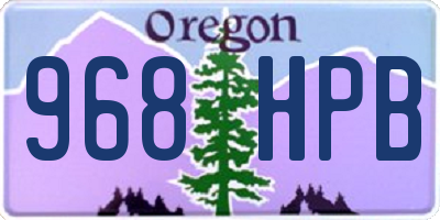 OR license plate 968HPB