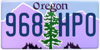 OR license plate 968HPO