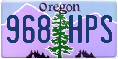 OR license plate 968HPS