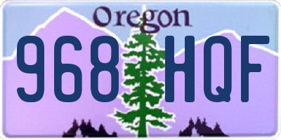 OR license plate 968HQF