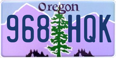 OR license plate 968HQK