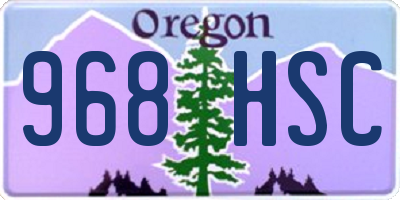 OR license plate 968HSC