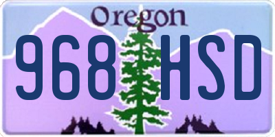OR license plate 968HSD