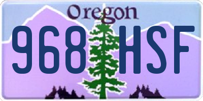 OR license plate 968HSF