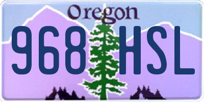 OR license plate 968HSL