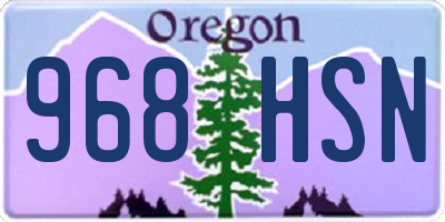 OR license plate 968HSN