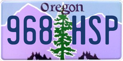 OR license plate 968HSP