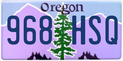 OR license plate 968HSQ