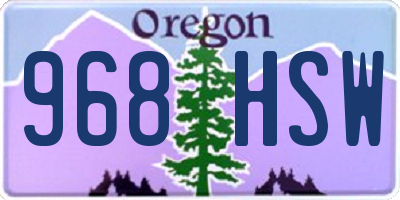 OR license plate 968HSW