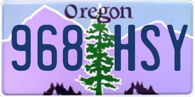 OR license plate 968HSY