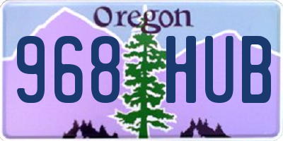 OR license plate 968HUB