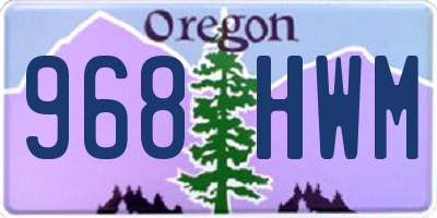 OR license plate 968HWM