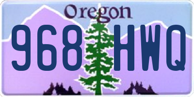 OR license plate 968HWQ