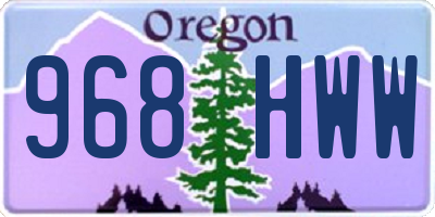 OR license plate 968HWW