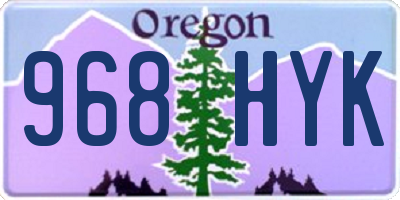 OR license plate 968HYK