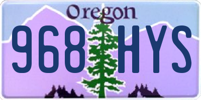 OR license plate 968HYS