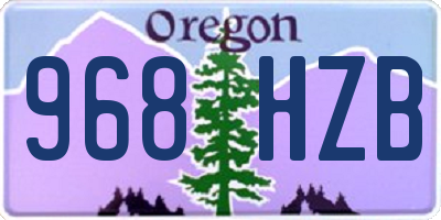 OR license plate 968HZB
