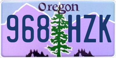 OR license plate 968HZK