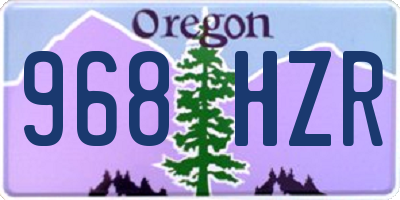 OR license plate 968HZR