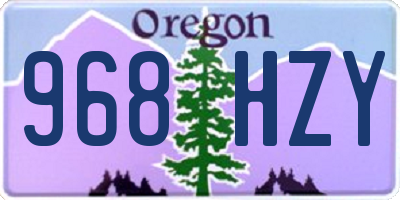 OR license plate 968HZY