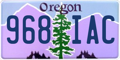 OR license plate 968IAC
