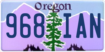 OR license plate 968IAN