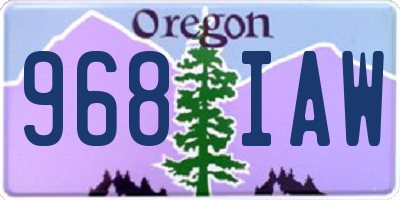 OR license plate 968IAW