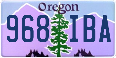 OR license plate 968IBA