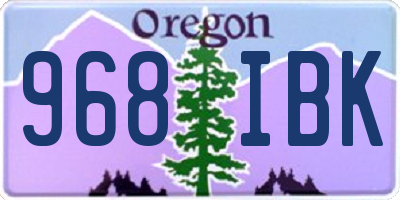 OR license plate 968IBK