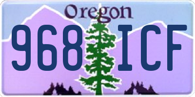 OR license plate 968ICF