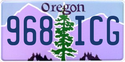 OR license plate 968ICG