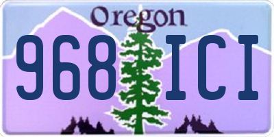 OR license plate 968ICI