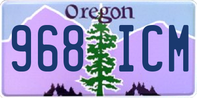 OR license plate 968ICM