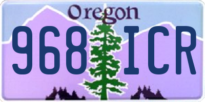 OR license plate 968ICR